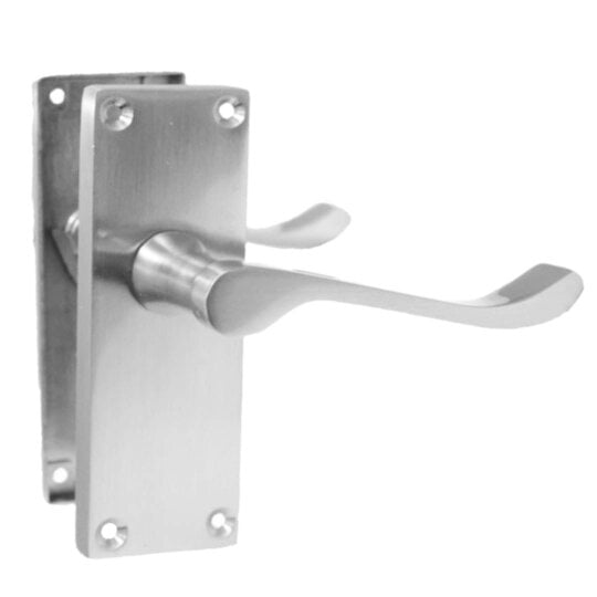 EDH Door Hardware Satin Chrome Victorian Scroll lever Latch Modern Door Handles, 6 Pairs