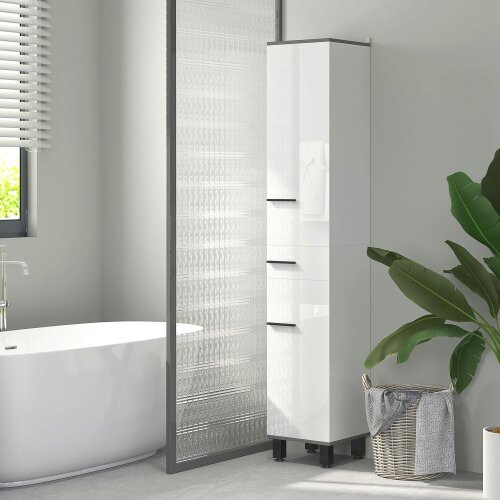 Wyld Haus Mael Extra Tall Slim Bathroom Storage Cabinet In White 190cm