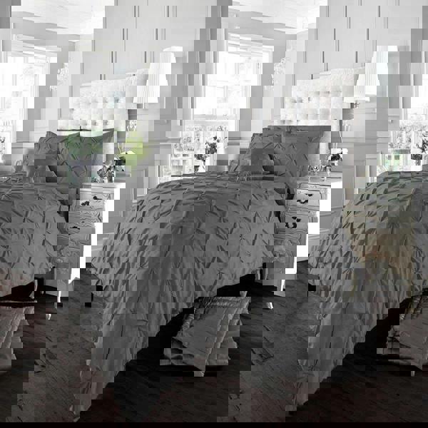 Smart Living Alford Duvet Cover and Pillowcase Set - Charcoal