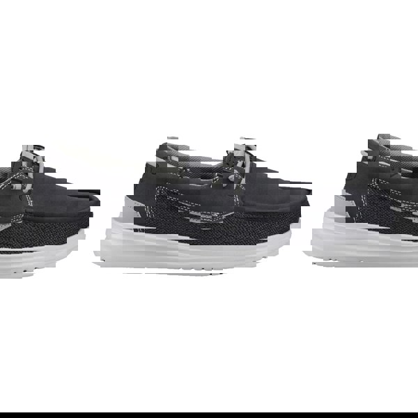HEYDUDE Welsh Grip Classic Mesh Cotton Blend Men's Black/Storm Gray Boat Shoes