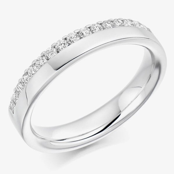 T. H. Baker 18ct White Gold 0.35ct Diamond Offset Half-Eternity Ring HET2507 18W