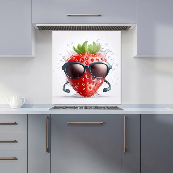 Warren Reed - Designer Strawberry In Glasses Kitchen Splashback