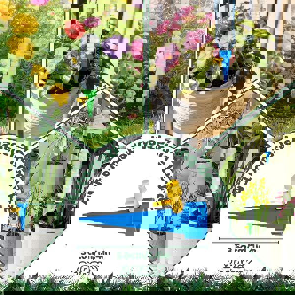 deAO Toys 4 Pack 25 x 60cm Adjustable height Modular Plant Support Stakes Metal Half Round Ring Cages with SelfWatering Spikes