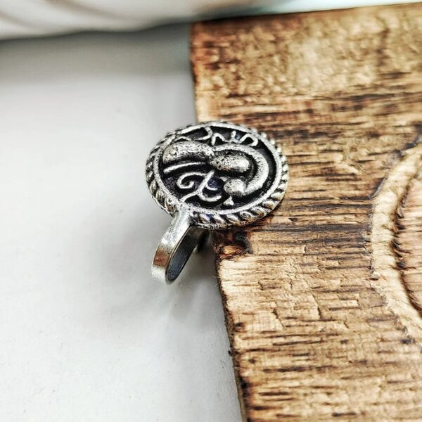 The Colourful Aura Peacock Silver Simple Clip on Non Pierced Tribal Nose Pin