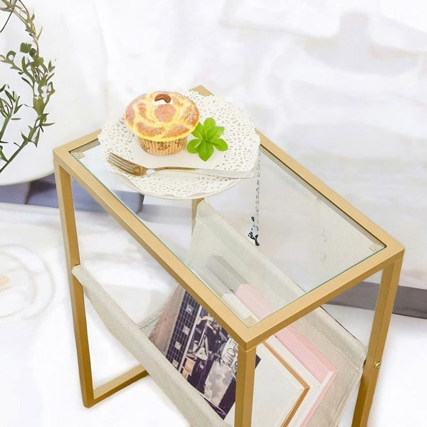 Rafaelo Mobilia Sofa End Table with Fabric Magazine Holder