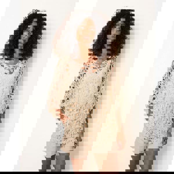 Blue Vanilla Crochet Detailed Kimono Top