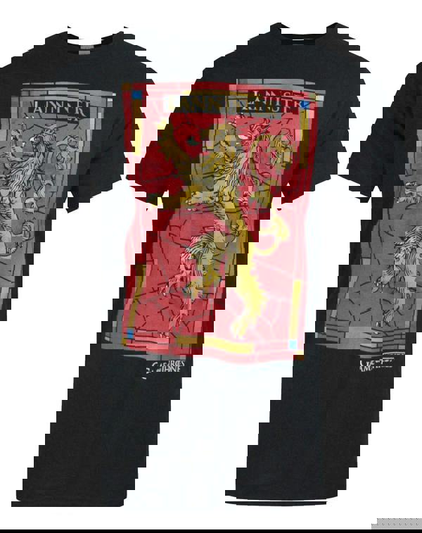 Game of Thrones Mens Black Lannister Lion Short Sleeved T-Shirt