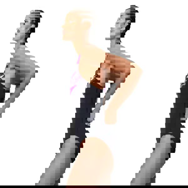 Speedo Medley Logo Medalist Swimsuit - Black/Pink