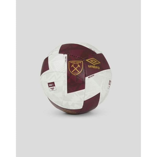 Umbro 24/25 Neo Swerve West Ham United FC Mini Football - White/Gold/New Claret