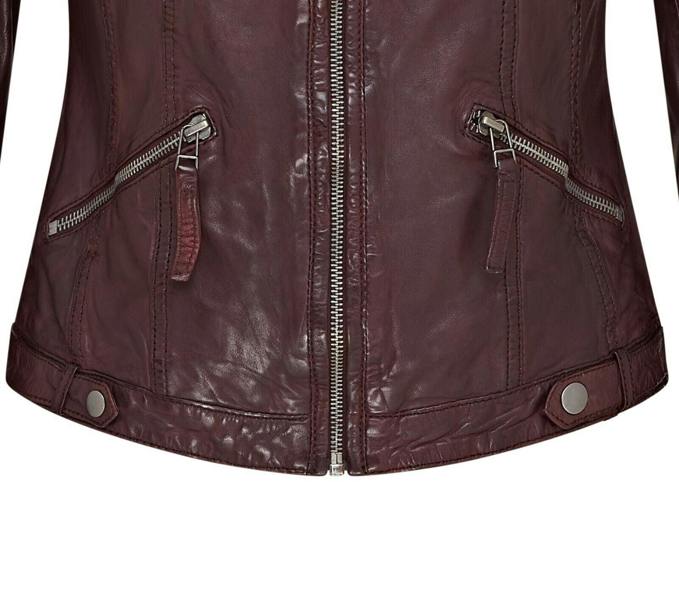 Infinity Leather Womens Hooded Classic Biker Jacket - Brazzaville