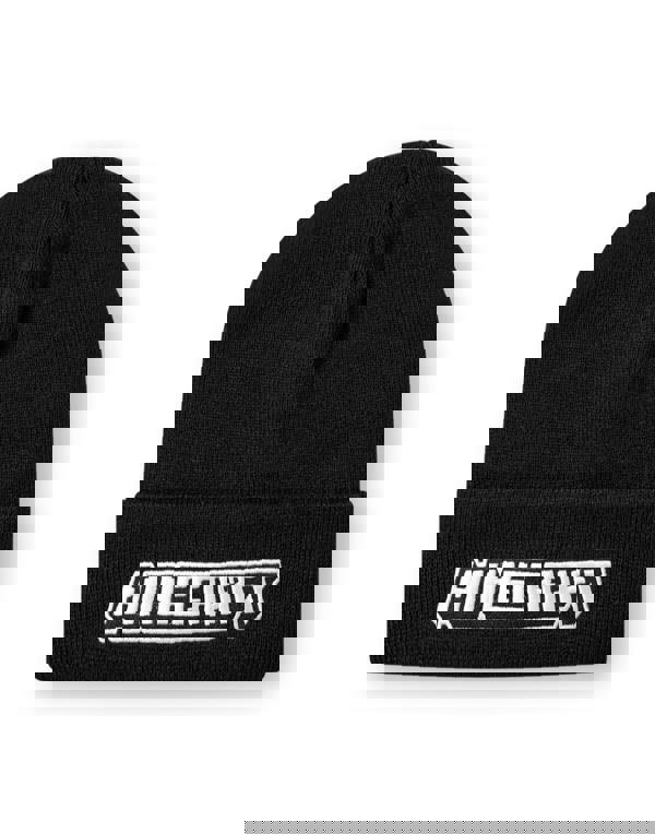 Minecraft Boys Black Logo Beanie Hat (One Size)