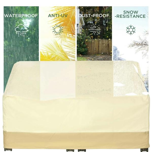 Beige outdoor furniture cover for waterproof, anti-UV, dust-proof, snow resistance