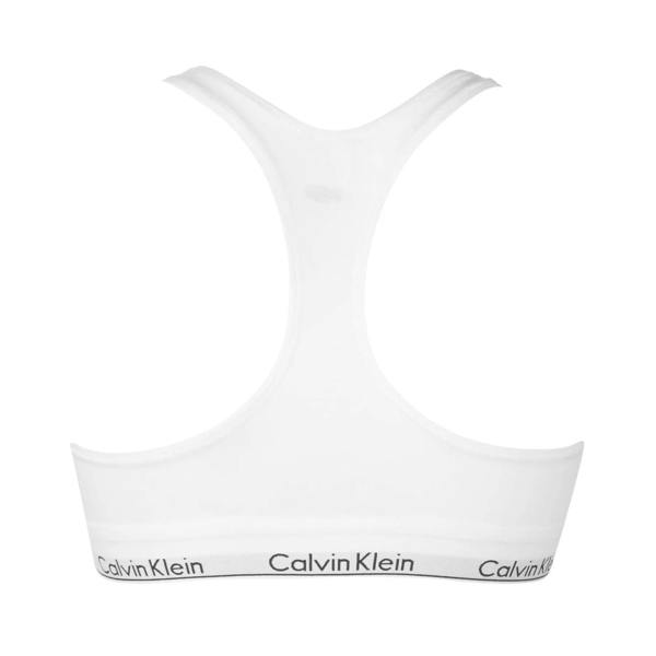 Calvin Klein Womens/Ladies Logo Cotton Blend Bralette - White - 