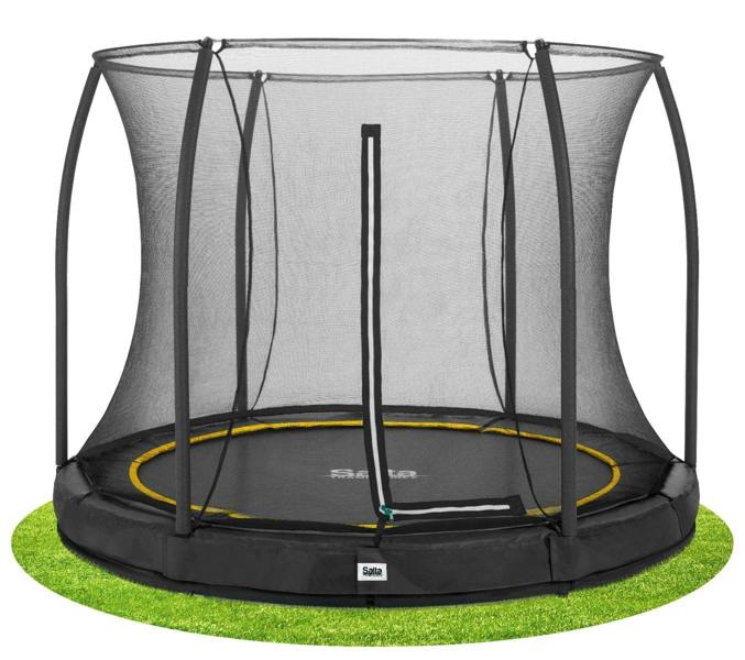 10ft Salta black Comfort Edition InGround Round Trampoline with Enclosure