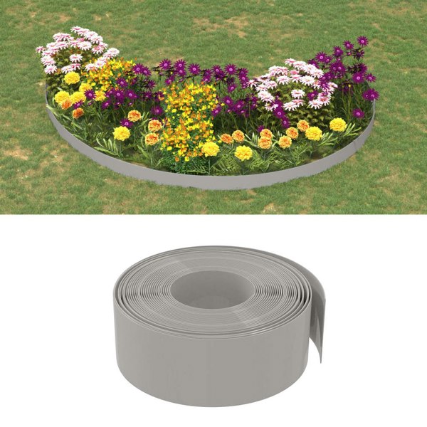 Berkfield Garden Edgings 2 pcs Grey 10 m 20 cm Polyethylene