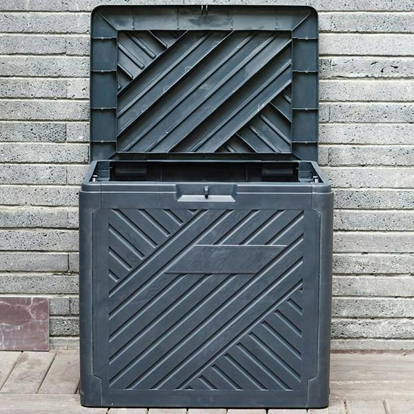 Gr8 Garden 120L Plastic Garden Storage Box Outdoor Deck Shed Cushion Utility Chest Trunk Anthracite
