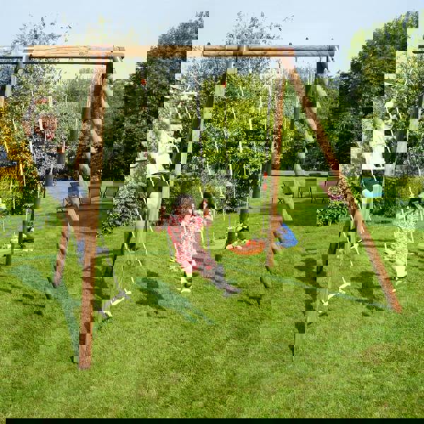 Soulet Arthur Double Wooden Swing Set with Rope Ladder