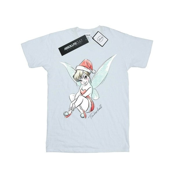 Disney Girls Tinkerbell Christmas Fairy Cotton T-Shirt - White