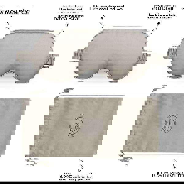 Ethical Bedding Essential Silk Sleep Eye Mask in Grey (Eucalyptus Silk)