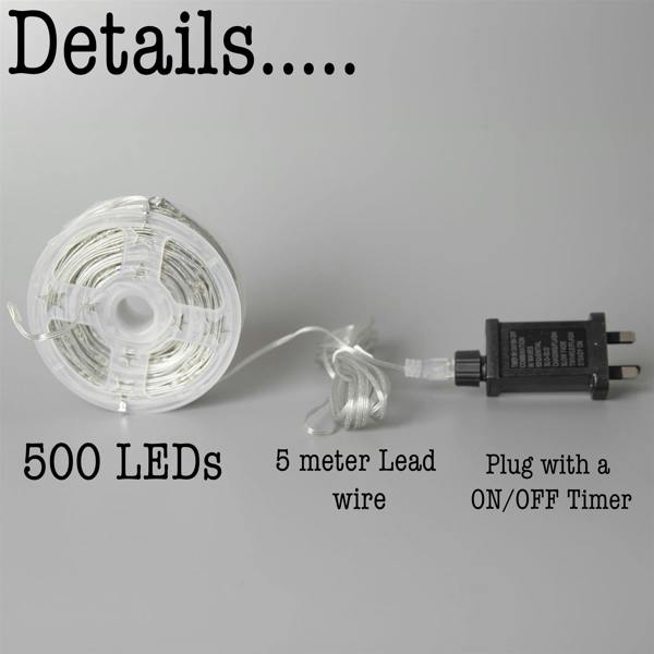 50m 500 LED String Lights Range with 8 Modes, Auto Timer and Flexible Indoor-Outdoor Use image 6