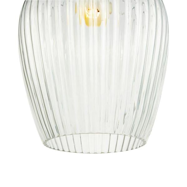 Modern Transparent Mini Line Ribbed Glass Pendant Ceiling Lamp Shade Image 5