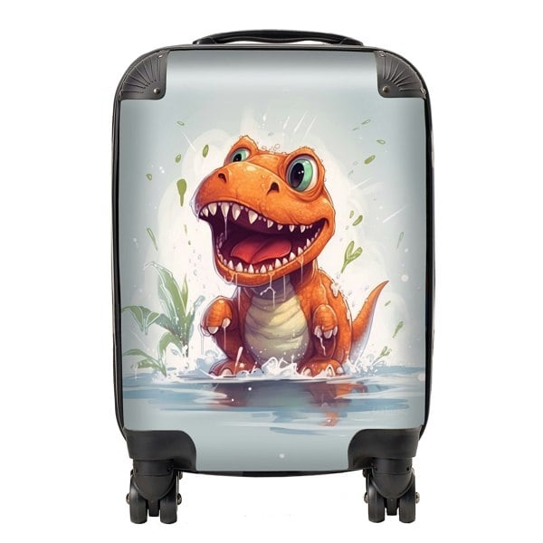 Warren Reed Dino Having A Splash Suitcase