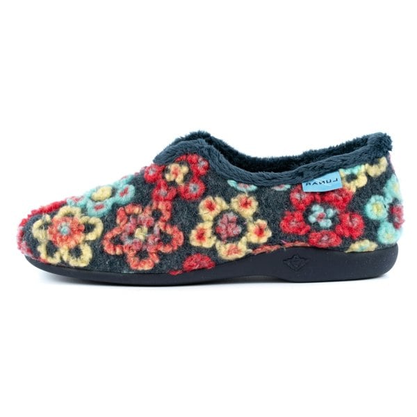 Lunar Women's Hippy Flower Slippers - Blue/Red/Yellow