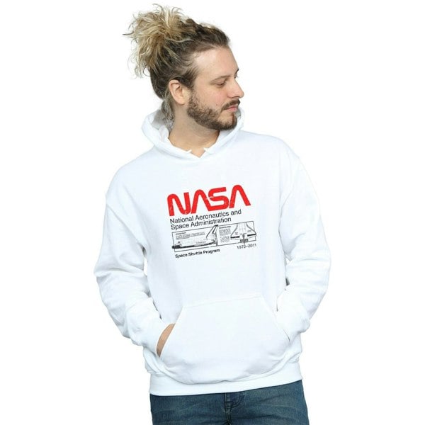 NASA Mens Space Shuttle Hoodie - White