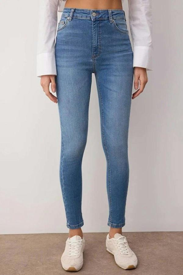 WOVCOR Fitted High Waist Skinny Jeans