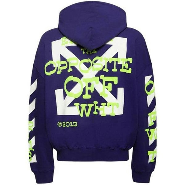 Off-White Off White Opposite Arrow Design Boxy Fit Oversized Hoodie - Purple