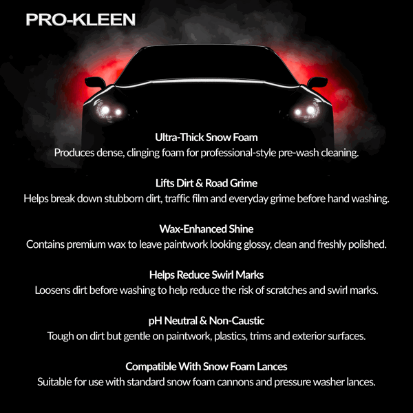 ProKleen 5L of Pro-Kleen Cherry Snow Foam with Wax Super Thick & Non-Caustic Foam