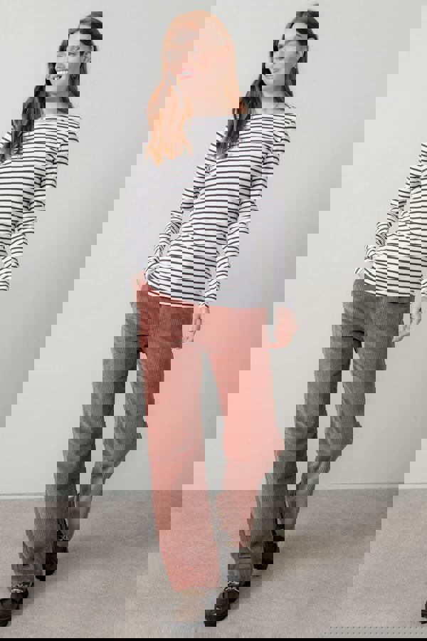 Lily & Me Strachan Stretch Cord Wide Leg Trouser Antique Rose