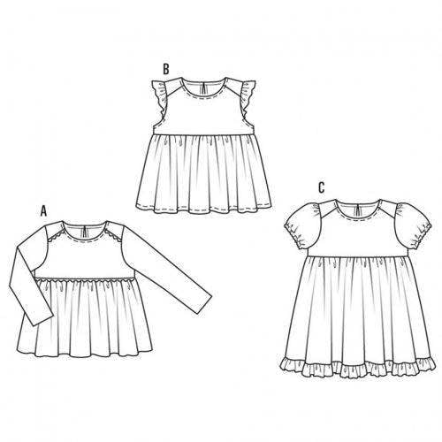 Burda Sewing Pattern 9362 Dresses, Skirts and Tops For Kids, 2-7 Years - Easy