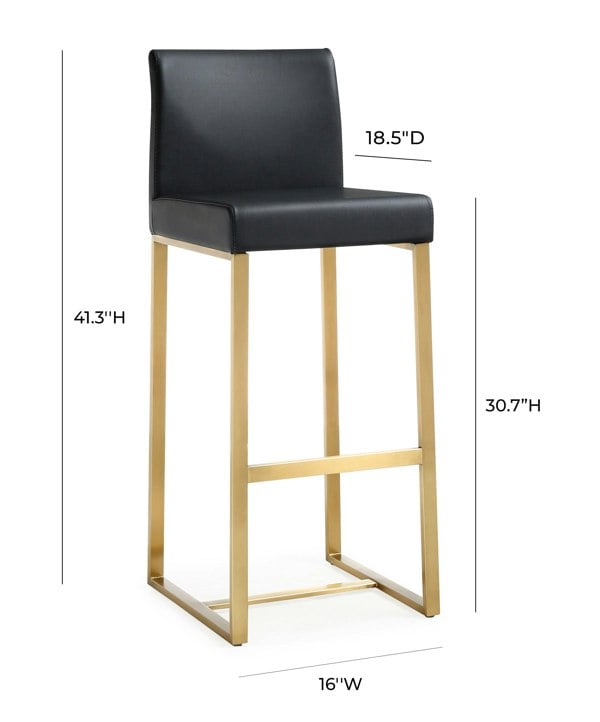 Furniture Edit Denmark Black Gold Steel Barstool Set of 2