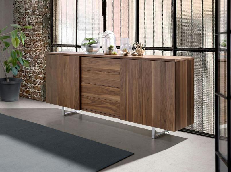Angel Cerdá Sideboard Walnut and Chromed Steel 3056