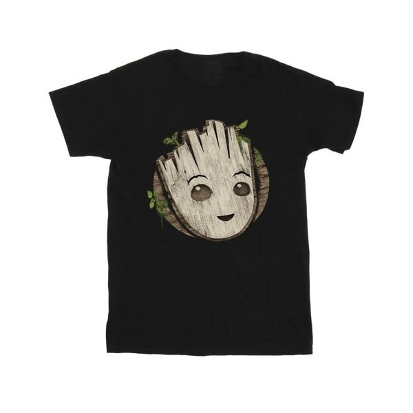 Marvel Mens I Am Groot Wooden Head T-Shirt - Black