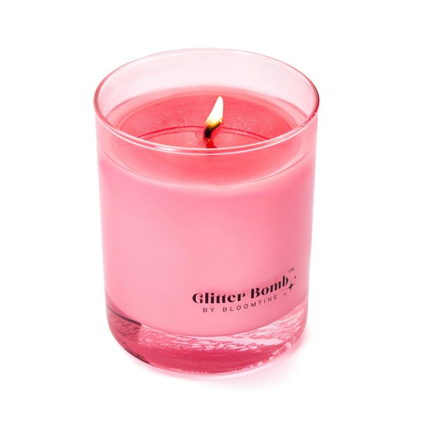 BLOOMTINE | Glitter Bomb Candle - Rose and Oud | Contains Sparkle