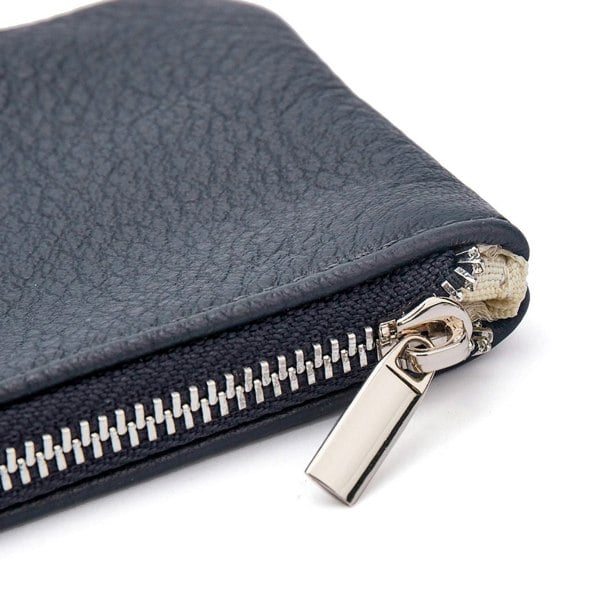 KeriKit England Scotty Pencil Case - Limited Edition - Navy Leather with Silver Hardware