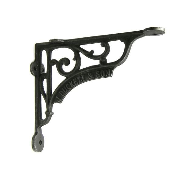 Pair of Antique Cast Iron J Duckett Shelf Brackets - 195mm x 180mm