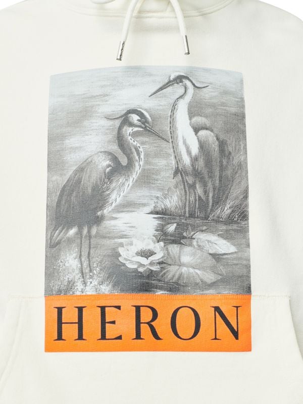 Heron Preston Boxed Heron Logo Hoodie - White