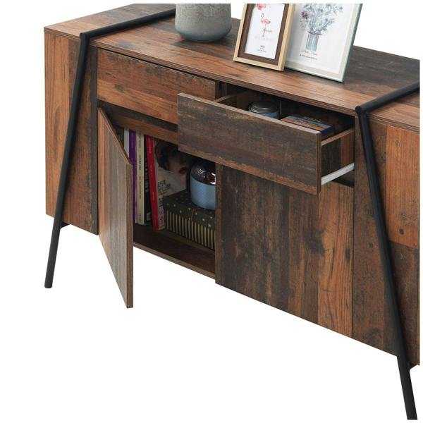 Timber Art Design Abbey Sideboard 2 Doors 2 Drawers Storage Cabinet Cupboard Rustic Industrial