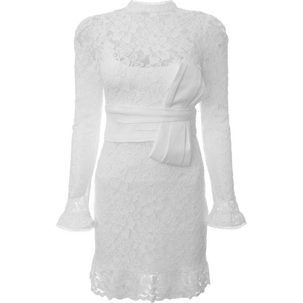 Forever 21 Forever New Women's Ivory Bridal Lace Mini Dress with Satin Bow Waist