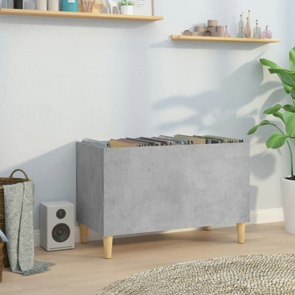 Berkfield Record Cabinet Concrete Grey 74.5x38x48 cm Engineered Wood