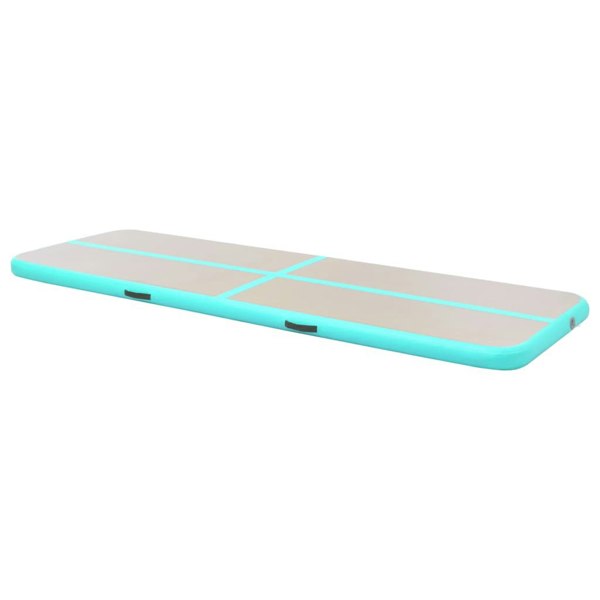 Berkfield Inflatable Gymnastics Mat with Pump 400x100x10 cm PVC Green