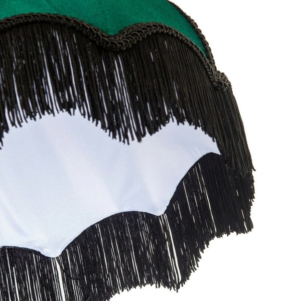 Classic Victorian Lamp Shade in Emerald Green Velvet with Black Trims Image 5