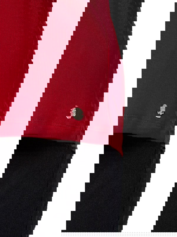 PennyPlain High Back Scoop Neck Top - Red