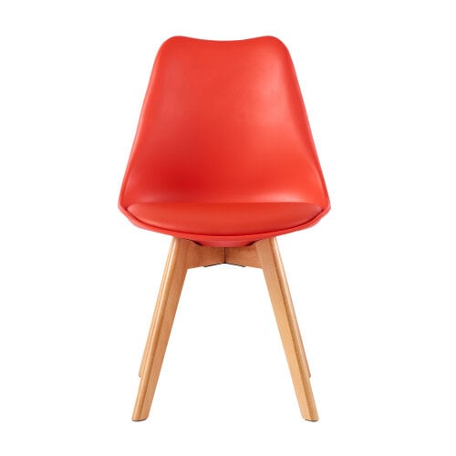 Set of 4 Dining Chairs with Solid Wooden Legs and Seat Cushion Pads Eva