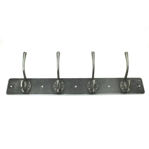 Antique Steel Victorian 4 Hook Rail - 500mm