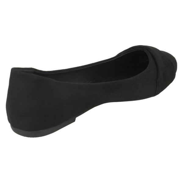 Spot On Ladies Spot On Twist Vamp Trim Ballerinas