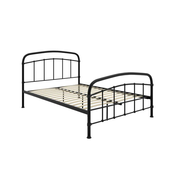 Wyld Haus France Black Metal 5ft King Size Black Bed with Headboard and Footboard